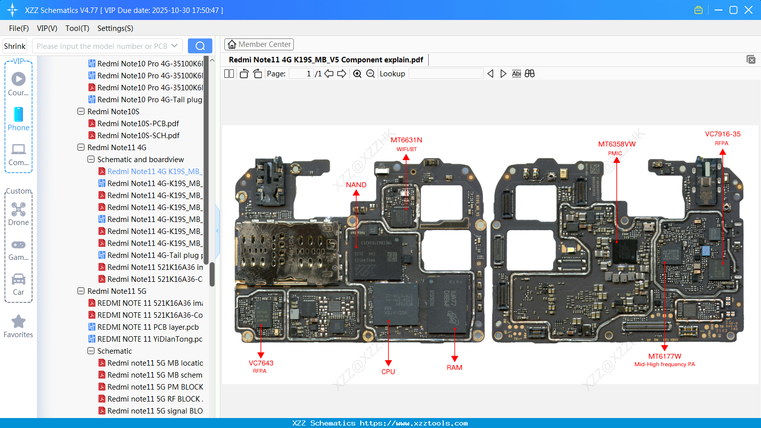 Xiaomi Redmi Note11 4G K19S_MB_V5 Component Explain